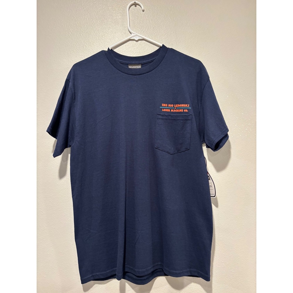 Loser Machine Co x The Big Lebowski Throwing Rocks Pocket Tee Navy Mens M NWT